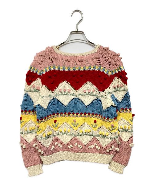 PINK HOUSE（ピンクハウス）PINK HOUSE (ピンクハウス) 花モチーフカーディガン マルチカラー サイズ:-の古着・服飾アイテム