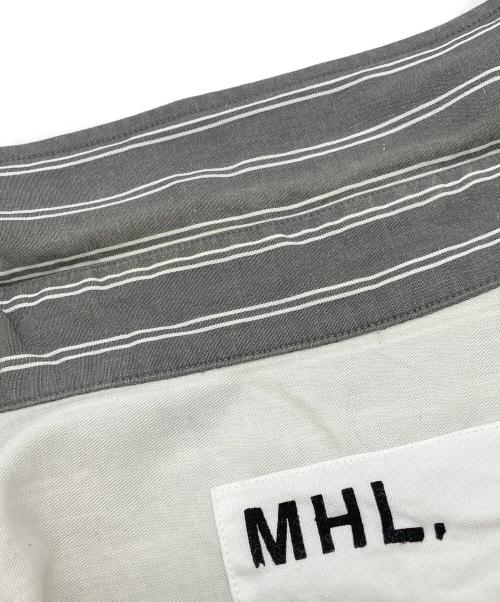 MHL（エムエイチエル）MHL (エムエイチエル) DRY COTTON STRIPE SS SHIRTS グレー サイズ:Mの古着・服飾アイテム