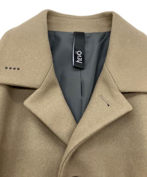 HEVO（イーヴォ）HEVO (イーヴォ) メルトン ステンカラーコート ブラウン サイズ:48の古着・服飾アイテム