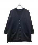 RALPH LAURENラルフローレン）の古着「ミドル丈ニットカーディガン」｜ブラック