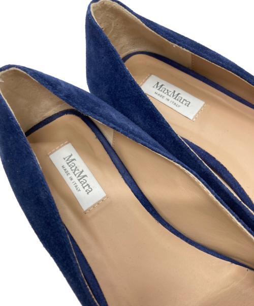 MaxMara（マックスマーラ）MaxMara (マックスマーラ) スウェードフラットパンプス ネイビー サイズ:36 1/2の古着・服飾アイテム