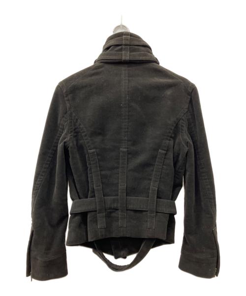 ANN DEMEULEMEESTER（アンドゥムルメステール）ANN DEMEULEMEESTER (アンドゥムルメステール) 変形ダブルジャケット ブラック サイズ:xxsの古着・服飾アイテム