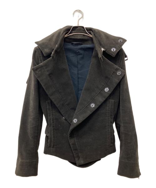 ANN DEMEULEMEESTER（アンドゥムルメステール）ANN DEMEULEMEESTER (アンドゥムルメステール) 変形ダブルジャケット ブラック サイズ:xxsの古着・服飾アイテム