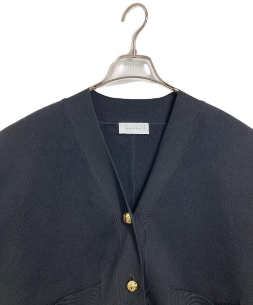 Adam et Rope（アダム エ ロペ）Adam et Rope (アダム エ ロペ) ロゴボタンミドルカーディガン　長袖カーディガン ブラック サイズ:実寸参照の古着・服飾アイテム