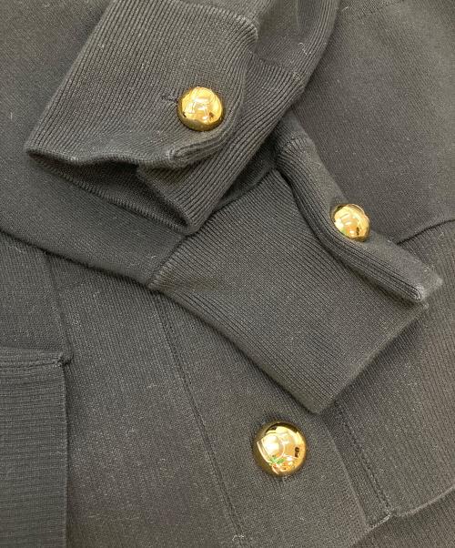 Adam et Rope（アダム エ ロペ）Adam et Rope (アダム エ ロペ) ロゴボタンミドルカーディガン　長袖カーディガン ブラック サイズ:実寸参照の古着・服飾アイテム