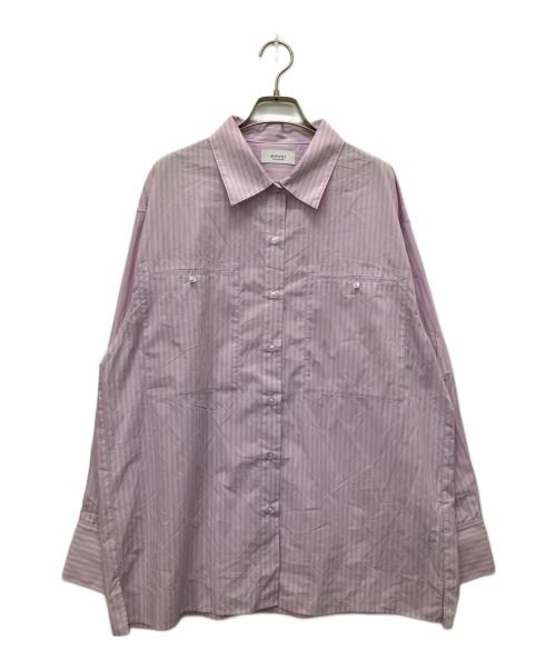 emmi（エミ）emmi (エミ) ストライプルーズシルエットシャツ ピンク サイズ:Freeの古着・服飾アイテム