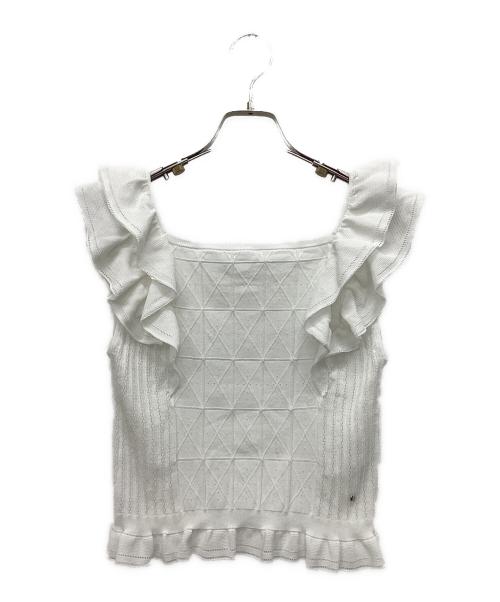 CELFORD（セルフォード）CELFORD (セルフォード) プレードニットタンクトップ ホワイト サイズ:36の古着・服飾アイテム