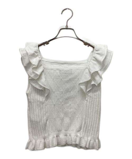 CELFORD（セルフォード）CELFORD (セルフォード) プレードニットタンクトップ ホワイト サイズ:36の古着・服飾アイテム