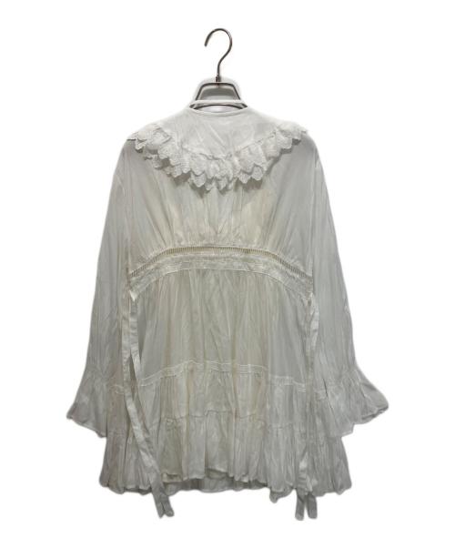 Snidel（スナイデル）Snidel (スナイデル) コットンライクラッフルカラーチュニック ホワイト サイズ:Fの古着・服飾アイテム