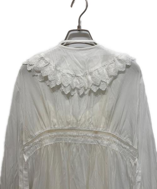 Snidel（スナイデル）Snidel (スナイデル) コットンライクラッフルカラーチュニック ホワイト サイズ:Fの古着・服飾アイテム