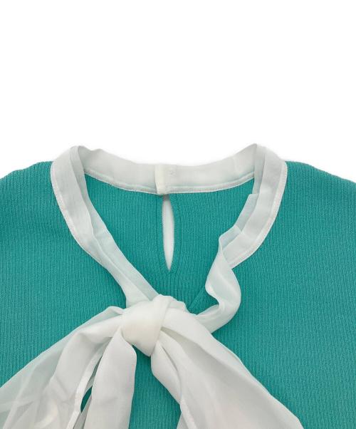 CELFORD（セルフォード）CELFORD (セルフォード) ボウタイリボンニットプルオーバー グリーン サイズ:36の古着・服飾アイテム