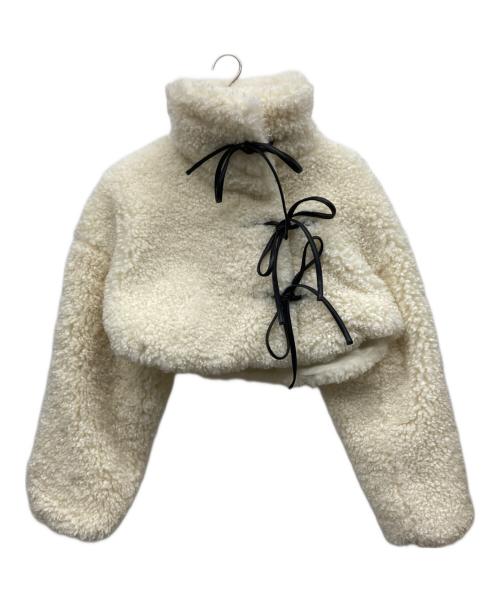 SORIN（ソリン）sorin (ソリン) Synthetic Fur Lace-up Cardigan アイボリー サイズ:SIZE 38の古着・服飾アイテム