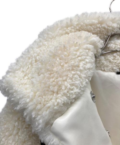 SORIN（ソリン）sorin (ソリン) Synthetic Fur Lace-up Cardigan アイボリー サイズ:SIZE 38の古着・服飾アイテム