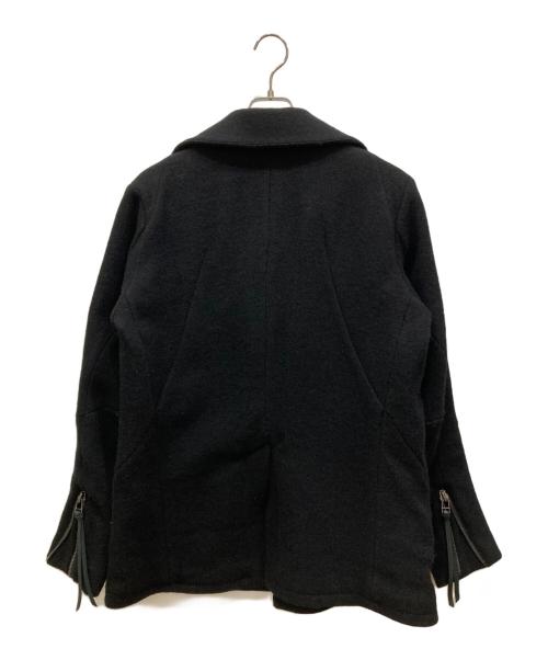 D.HYGEN（ディーハイゲン）D.HYGEN (ディーハイゲン) ハリスツイードワッシャーPコート ブラック サイズ:2 未使用品の古着・服飾アイテム