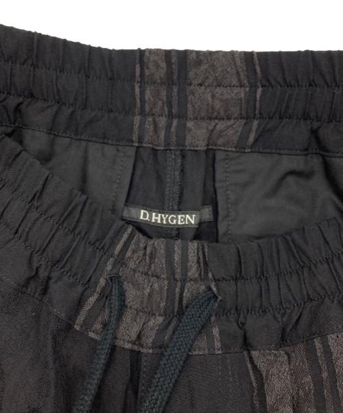 D.HYGEN（ディーハイゲン）D.HYGEN (ディーハイゲン) Crack Random Stripe Jacquard Cropped Pants ブラック サイズ:	SIZE 1の古着・服飾アイテム