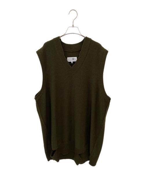 MM6 Maison Margiela（エムエムシックスメゾンマルジェラ）MM6 Maison Margiela (エムエムシックスメゾンマルジェラ) Sleeveless knitted dress カーキ サイズ:Mの古着・服飾アイテム