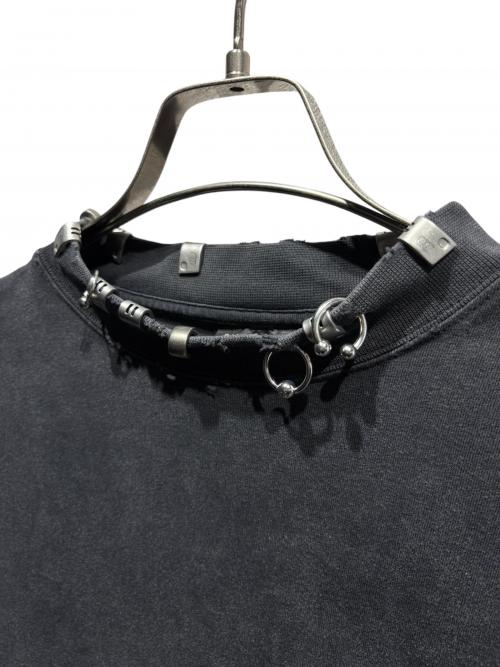 BALENCIAGA（バレンシアガ）BALENCIAGA (バレンシアガ) Pierced T-ShirtピアスTシャツ/761460 チャコールグレー サイズ:Lの古着・服飾アイテム