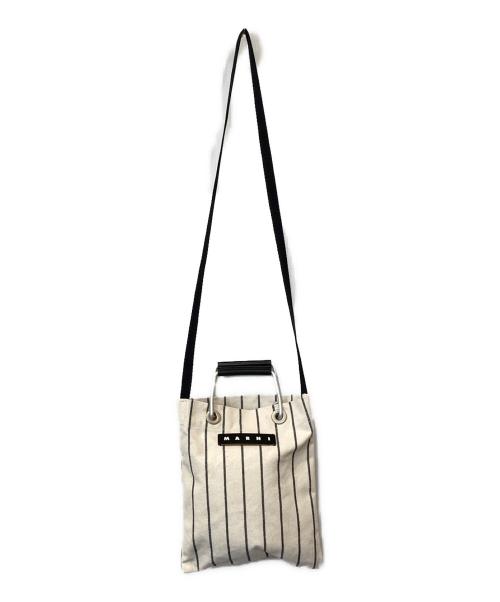 MARNI（マルニ）MARNI (マルニ) ストライプミニショルダーバッグ アイボリー×ブラックの古着・服飾アイテム