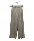 SHIPSシップス）の古着「麻調合繊2タックワイドパンツ」｜ベージュ
