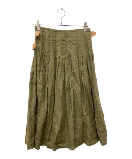 O'NEIL OF DUBLIN（オニールオブダブリン）O'NEIL OF DUBLIN (オニールオブダブリン) リネンスカート カーキ サイズ:36の古着・服飾アイテム