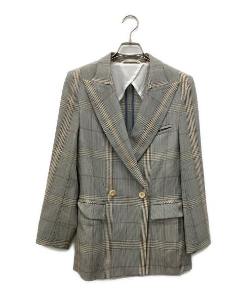 CABANA（カバナ）Cabana (カバナ) ウールコットンシルク ダブルジャケット グレー サイズ:36の古着・服飾アイテム