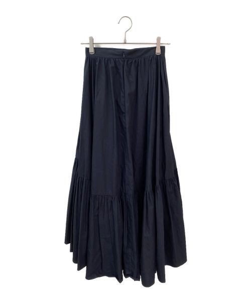 patou（パトゥ）patou (パトゥ) オーガニックコットン マキシ ティアードスカート ブラック サイズ:36の古着・服飾アイテム