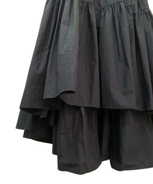 patou（パトゥ）patou (パトゥ) オーガニックコットン マキシ ティアードスカート ブラック サイズ:36の古着・服飾アイテム