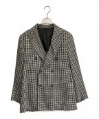Belvestベルヴェスト）の古着「ウールシルク ギンガムチェック ダブルジャケット」｜ブラック