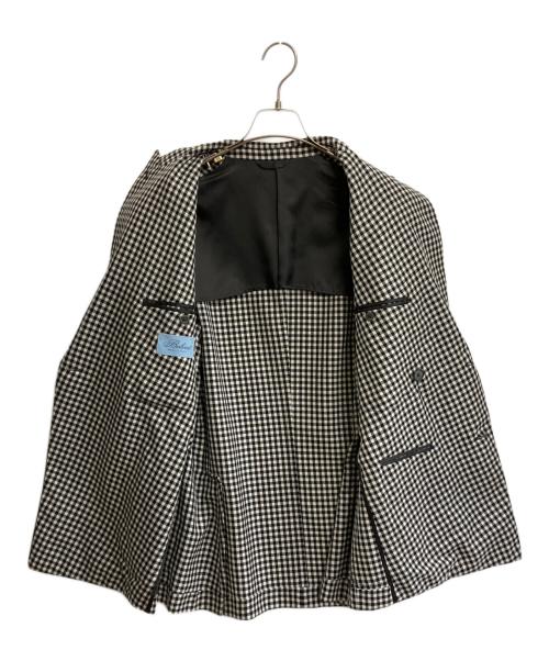 Belvest（ベルヴェスト）Belvest (ベルヴェスト) ウールシルク ギンガムチェック ダブルジャケット ブラック サイズ:46の古着・服飾アイテム