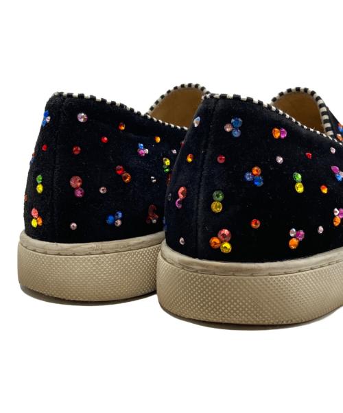 Christian Louboutin（クリスチャン・ルブタン）Christian Louboutin (クリスチャン・ルブタン) ビジュー スリッポン ブラック サイズ:36の古着・服飾アイテム