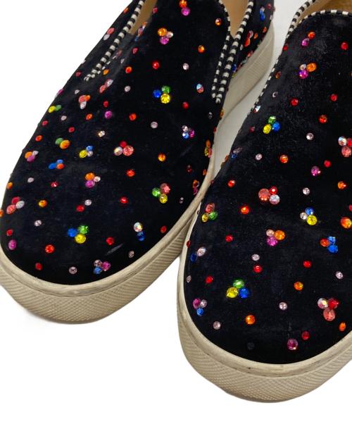 Christian Louboutin（クリスチャン・ルブタン）Christian Louboutin (クリスチャン・ルブタン) ビジュー スリッポン ブラック サイズ:36の古着・服飾アイテム
