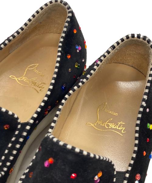 Christian Louboutin（クリスチャン・ルブタン）Christian Louboutin (クリスチャン・ルブタン) ビジュー スリッポン ブラック サイズ:36の古着・服飾アイテム