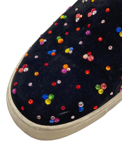 Christian Louboutin（クリスチャン・ルブタン）Christian Louboutin (クリスチャン・ルブタン) ビジュー スリッポン ブラック サイズ:36の古着・服飾アイテム