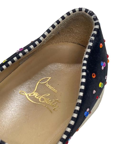 Christian Louboutin（クリスチャン・ルブタン）Christian Louboutin (クリスチャン・ルブタン) ビジュー スリッポン ブラック サイズ:36の古着・服飾アイテム