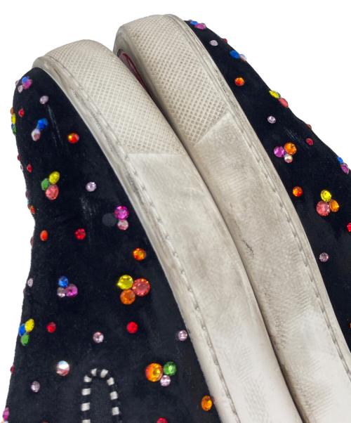 Christian Louboutin（クリスチャン・ルブタン）Christian Louboutin (クリスチャン・ルブタン) ビジュー スリッポン ブラック サイズ:36の古着・服飾アイテム