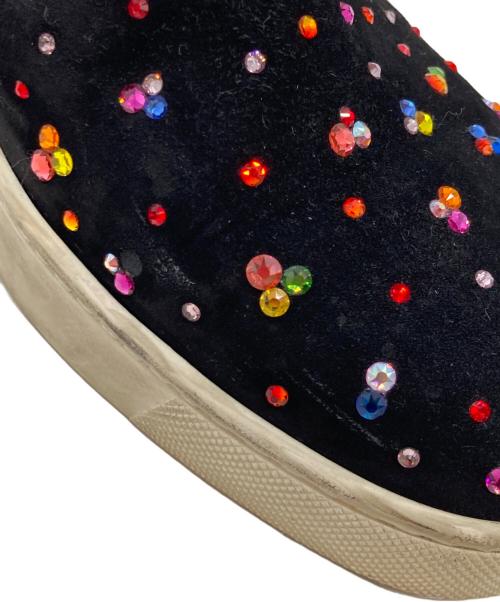 Christian Louboutin（クリスチャン・ルブタン）Christian Louboutin (クリスチャン・ルブタン) ビジュー スリッポン ブラック サイズ:36の古着・服飾アイテム