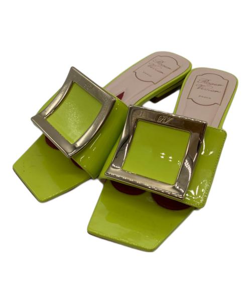 Roger Vivier（ロジェ ヴィヴィエ）Roger Vivier (ロジェ ヴィヴィエ) LOVE METAL BUCKLE MULE グリーン サイズ:36の古着・服飾アイテム