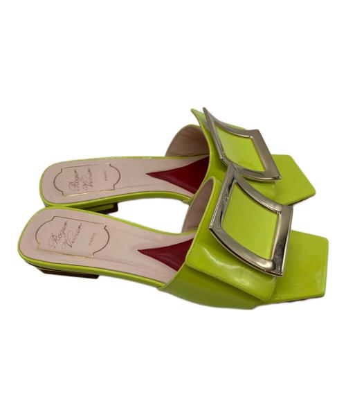 Roger Vivier（ロジェ ヴィヴィエ）Roger Vivier (ロジェ ヴィヴィエ) LOVE METAL BUCKLE MULE グリーン サイズ:36の古着・服飾アイテム