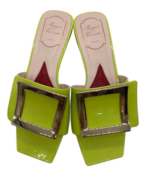 Roger Vivier（ロジェ ヴィヴィエ）Roger Vivier (ロジェ ヴィヴィエ) LOVE METAL BUCKLE MULE グリーン サイズ:36の古着・服飾アイテム