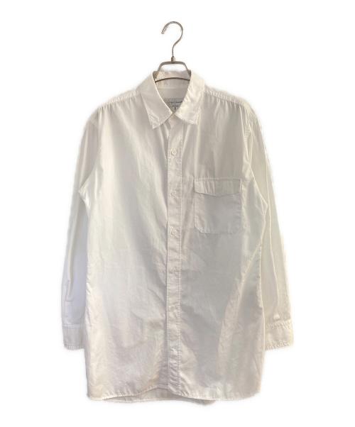 Yohji Yamamoto pour homme（ヨウジヤマモト プールオム）Yohji Yamamoto pour homme (ヨウジヤマモト プールオム) CHAIN STITCH BROAD OPEN COLLAR BLOUSE ホワイト サイズ:2の古着・服飾アイテム