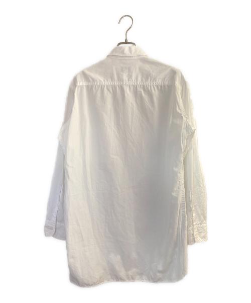 Yohji Yamamoto pour homme（ヨウジヤマモト プールオム）Yohji Yamamoto pour homme (ヨウジヤマモト プールオム) CHAIN STITCH BROAD OPEN COLLAR BLOUSE ホワイト サイズ:2の古着・服飾アイテム