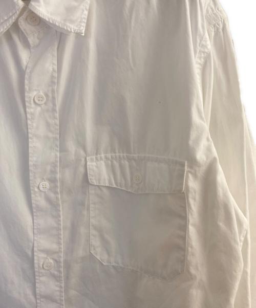 Yohji Yamamoto pour homme（ヨウジヤマモト プールオム）Yohji Yamamoto pour homme (ヨウジヤマモト プールオム) CHAIN STITCH BROAD OPEN COLLAR BLOUSE ホワイト サイズ:2の古着・服飾アイテム