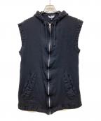 BLACK COMME des GARCONSブラックコムデギャルソン）の古着「ウール縮絨ジップベスト」｜ブラック