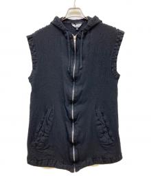 BLACK COMME des GARCONS（ブラックコムデギャルソン）の古着「ウール縮絨ジップベスト」｜ブラック