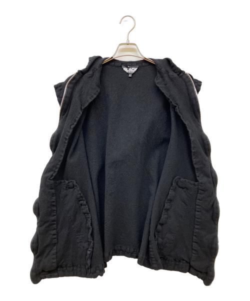 BLACK COMME des GARCONS（ブラックコムデギャルソン）BLACK COMME des GARCONS (ブラックコムデギャルソン) ウール縮絨ジップベスト ブラック サイズ:Lの古着・服飾アイテム