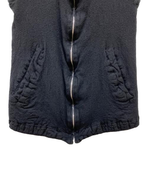 BLACK COMME des GARCONS（ブラックコムデギャルソン）BLACK COMME des GARCONS (ブラックコムデギャルソン) ウール縮絨ジップベスト ブラック サイズ:Lの古着・服飾アイテム