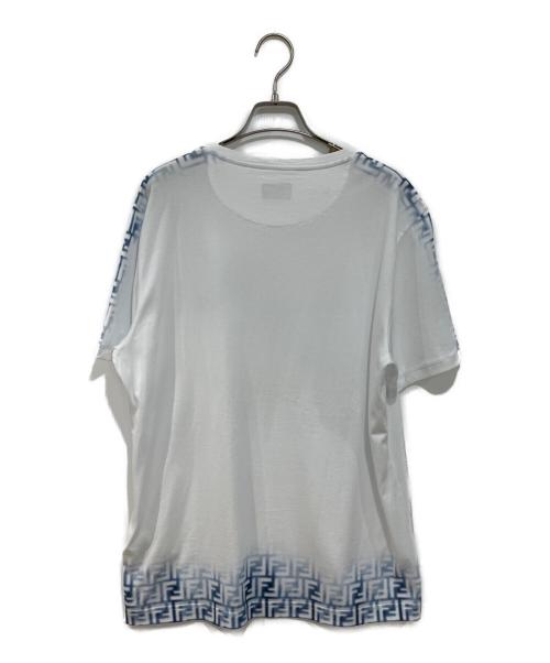 FENDI（フェンディ）FENDI (フェンディ) FFモノグラム グラデーションTシャツ ホワイト×ブルー サイズ:XLの古着・服飾アイテム