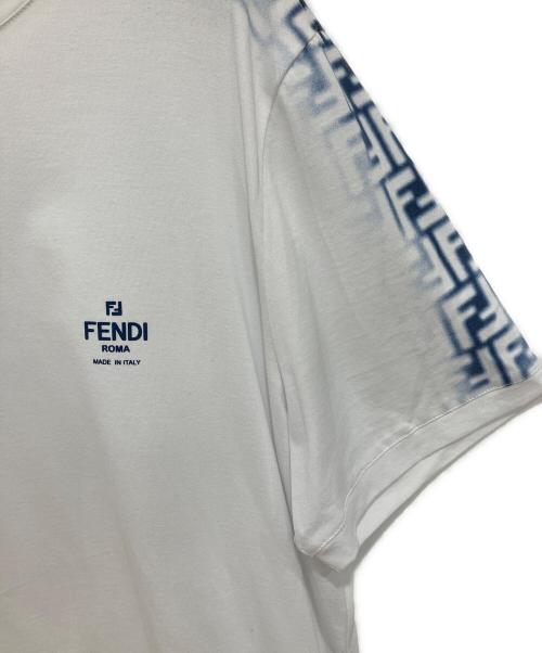 FENDI（フェンディ）FENDI (フェンディ) FFモノグラム グラデーションTシャツ ホワイト×ブルー サイズ:XLの古着・服飾アイテム
