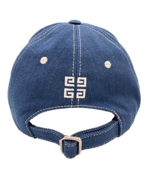 GIVENCHY（ジバンシィ）GIVENCHY (ジバンシィ) デニムロゴ刺繍ベースボールキャップ インディゴの古着・服飾アイテム