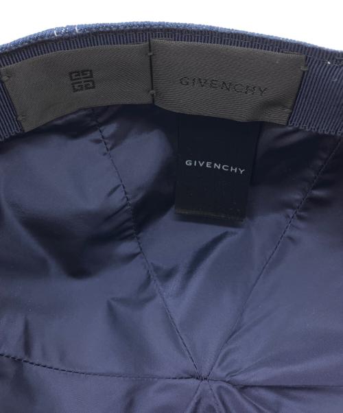 GIVENCHY（ジバンシィ）GIVENCHY (ジバンシィ) デニムロゴ刺繍ベースボールキャップ インディゴの古着・服飾アイテム